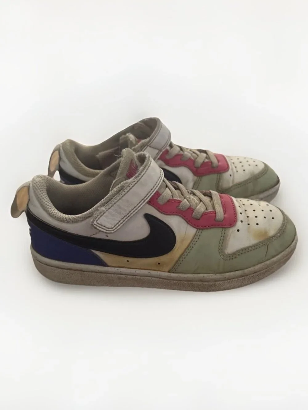 Nike Court Borough Low Recraft GS Kids Size 13C Honeydew Pink Ultramarine
